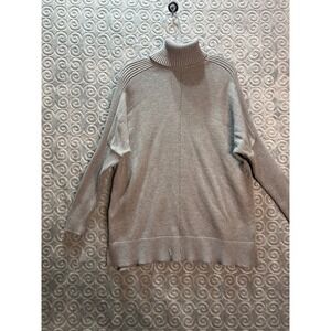 Time and Tru‎ Womens Gray Turtleneck Sweater Oversized Ribbed Knit Size L